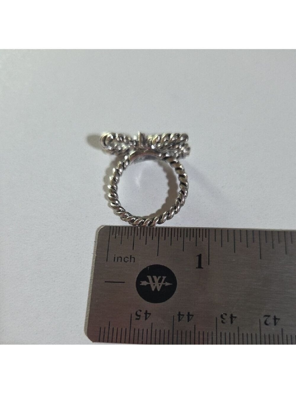 Silver Rope Twisted Ring Size 7.5 - Picture 3 of 7